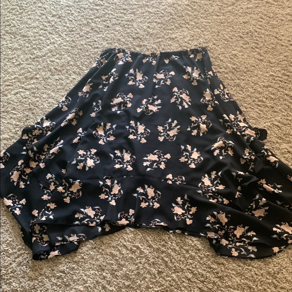 Calvin Klein Collection Black and White Asymmetrical Skater Skirt